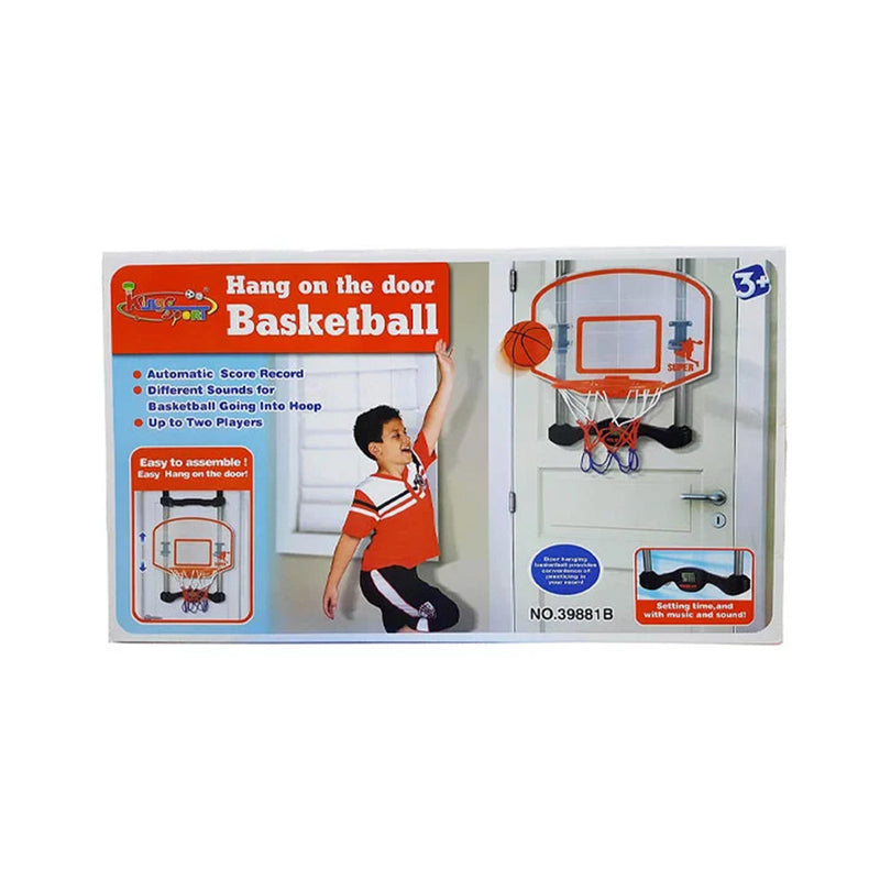 King Sports Over-the-Door Indoor Basketball Hoop Set with Electronic Scoring