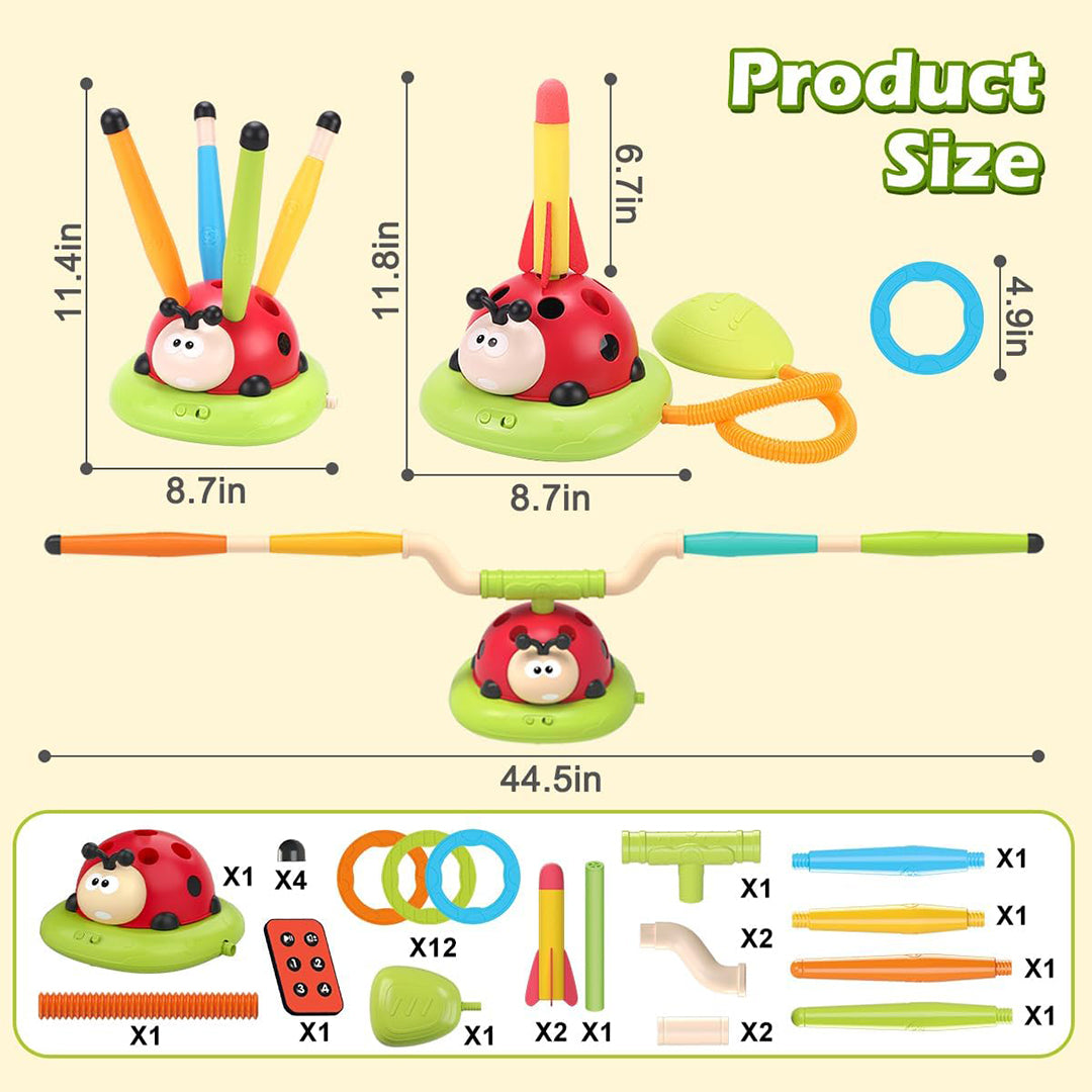 3-in-1 Kids Rocket Launcher & Musical Jump Active Play Game - Toyspry