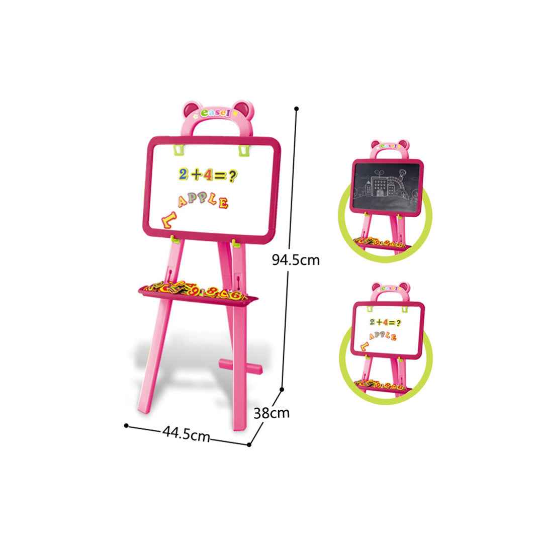 3-in-1 Kids Learning Easel with Magnetic Drawing & Chalkboard