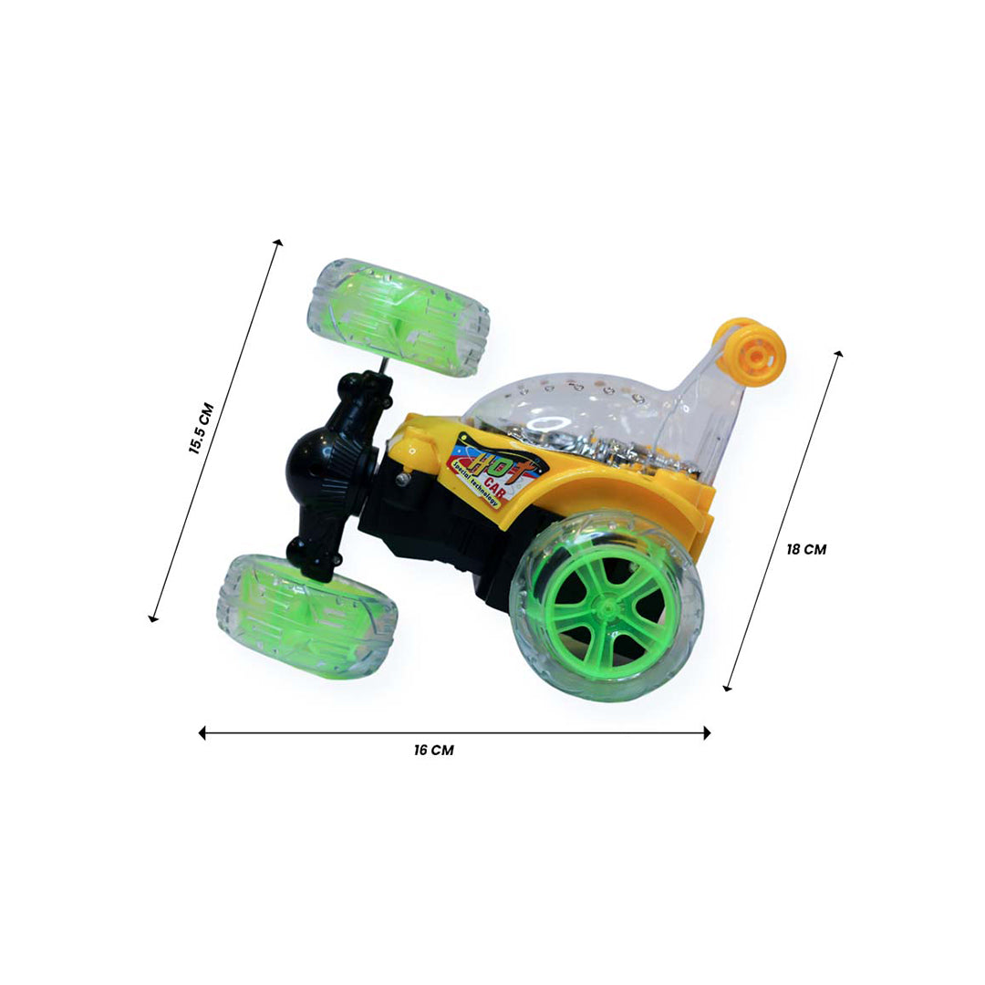 Transparent 360° Rotating RC Stunt Car - Toyspry