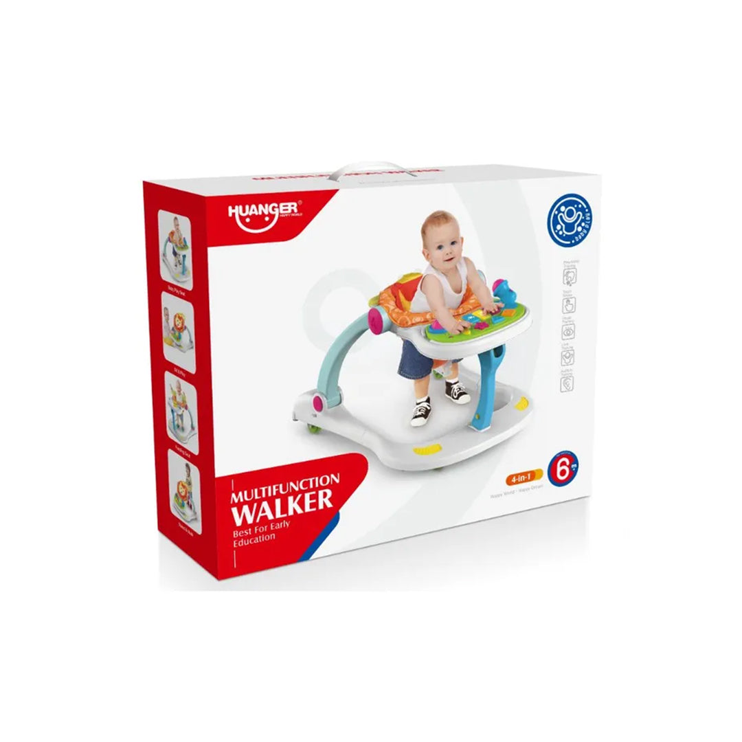 Huanger 4-in-1 Baby Walker with Light & Music Activity Panel
