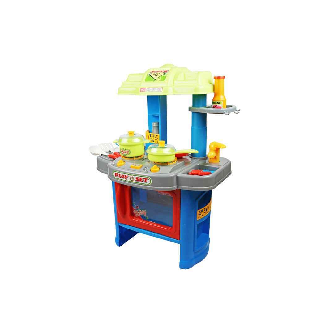 Luxury Kids Toy Kitchen Set - 40-Piece Playset with Lights & Sounds (Blue)