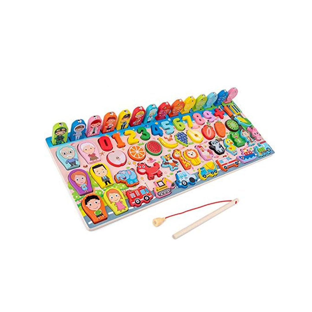 6-in-1 Wooden Educational Math Puzzle for Toddlers