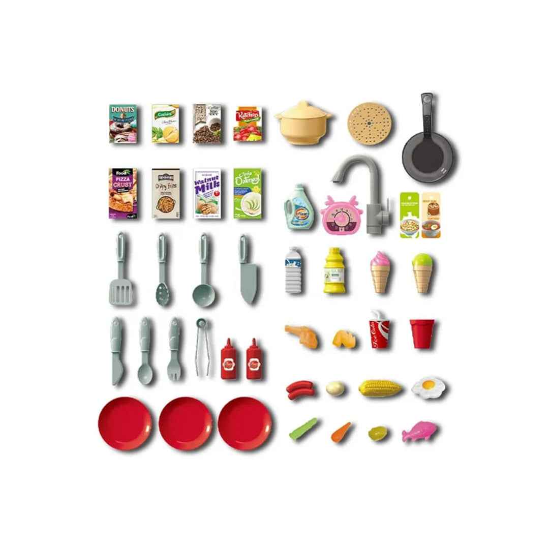 63-Piece Pretend Play Kitchen Set - 75cm Little Chef Play Center - Toyspry