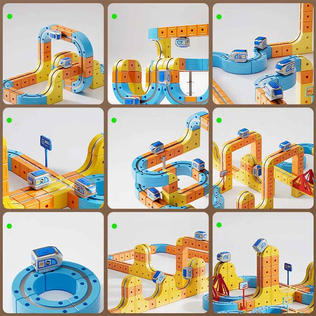 80-Piece 3D Magnetic Racing Track - Electric Fun Set