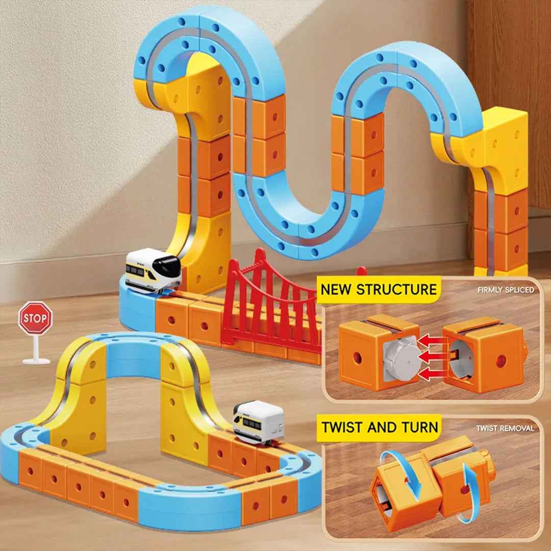 80-Piece 3D Magnetic Racing Track - Electric Fun Set - Toyspry