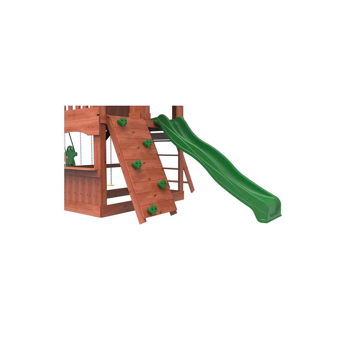 Kiddoro Playful Peaks - Wooden Treehouse Playground Swing Set