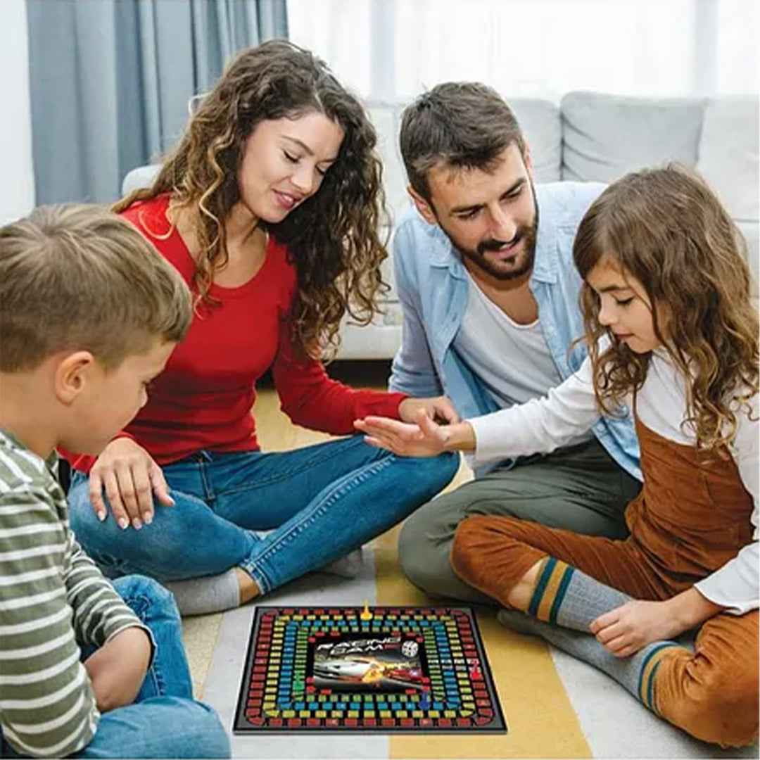 Ambassador 2-in-1 Board Game | Racing Game & Tic-Tac-Toe Classic - Toyspry
