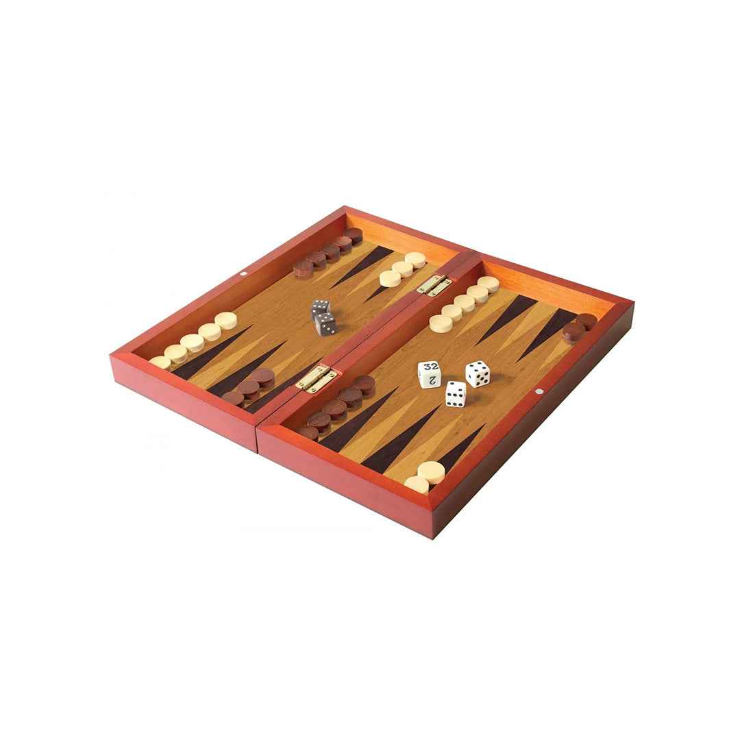 Ambassador Folding Wooden Backgammon Travel Game - Toyspry