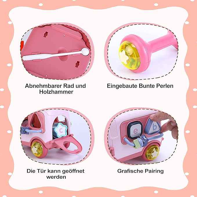 5-in-1 Musical School Bus Toy & Baby Xylophone