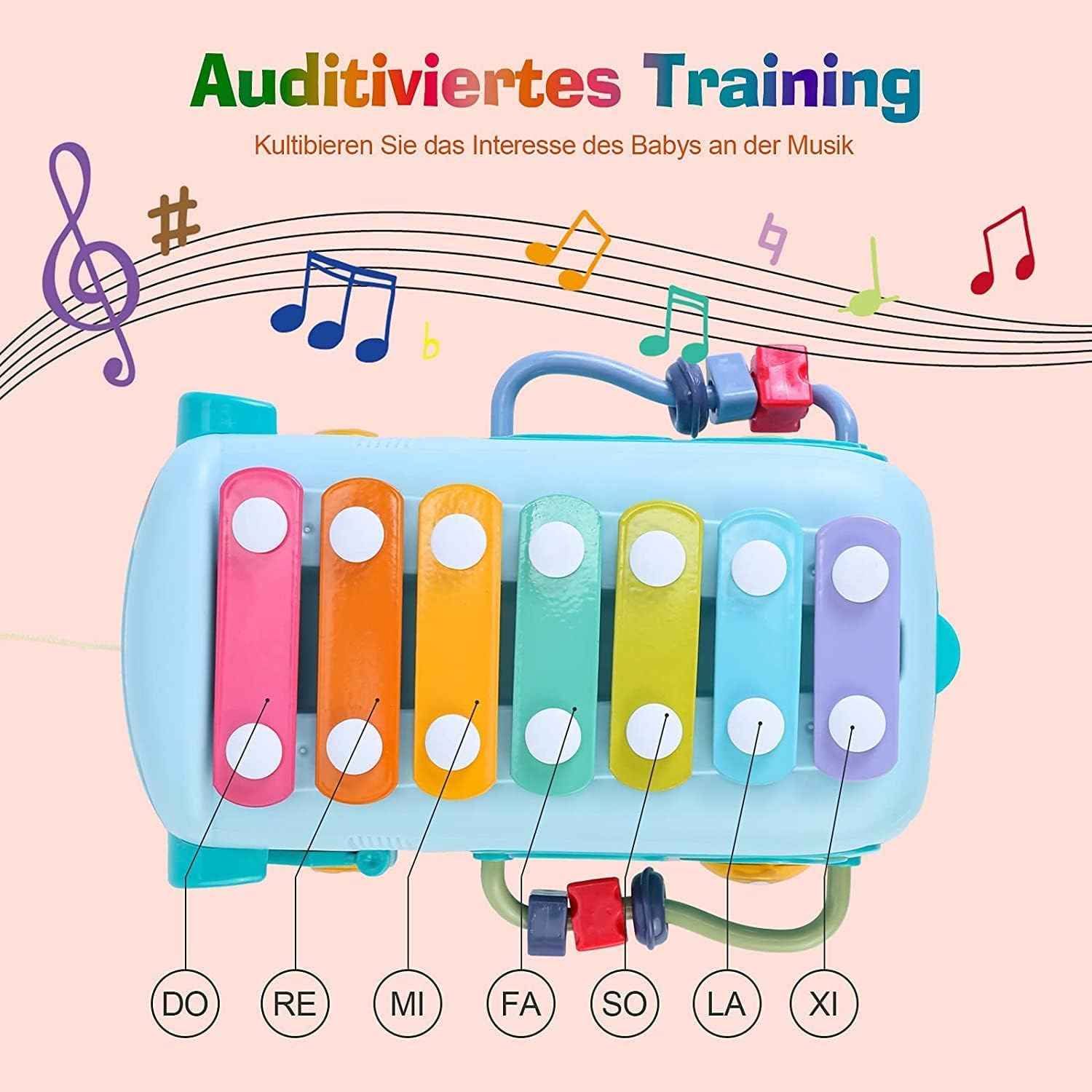 5-in-1 Musical School Bus Toy & Baby Xylophone