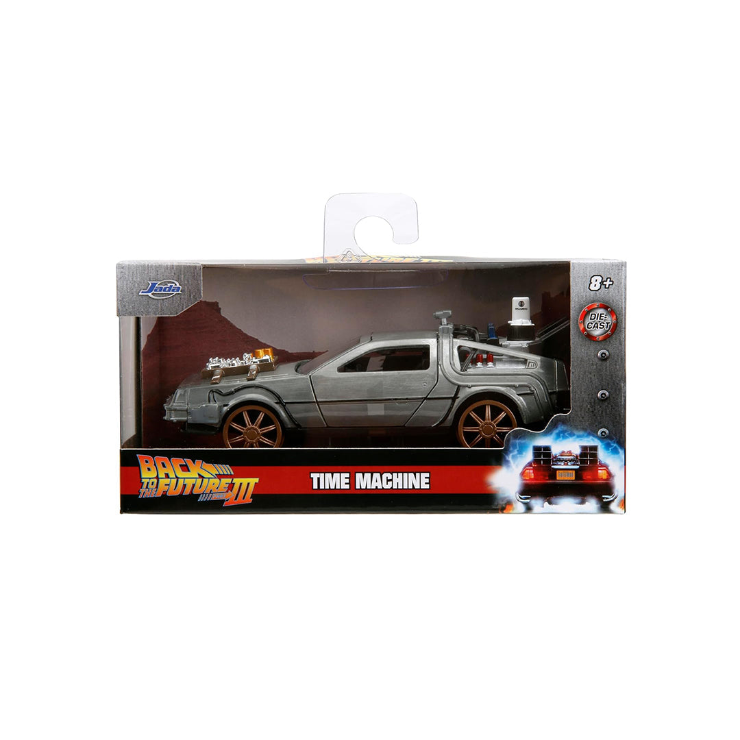 Back to the Future Part III Time Machine - 1:32 Diecast Model Car (Rail Wheels)