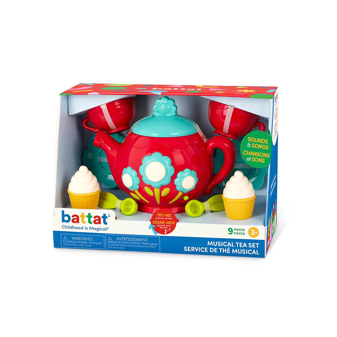 Battat 9-Piece Musical Tea Set Interactive Party Kit - Toyspry