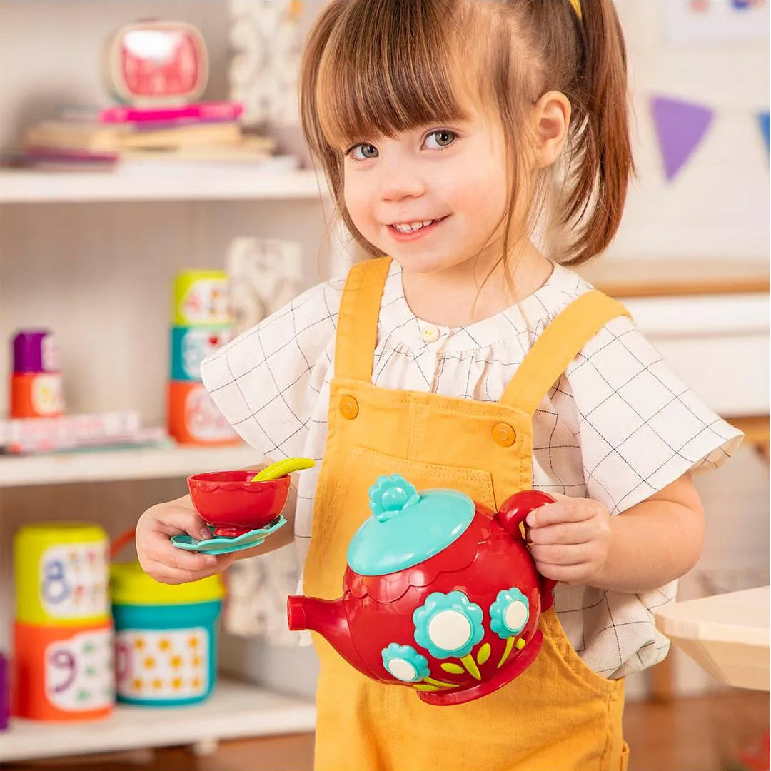 Battat 9-Piece Musical Tea Set Interactive Party Kit - Toyspry