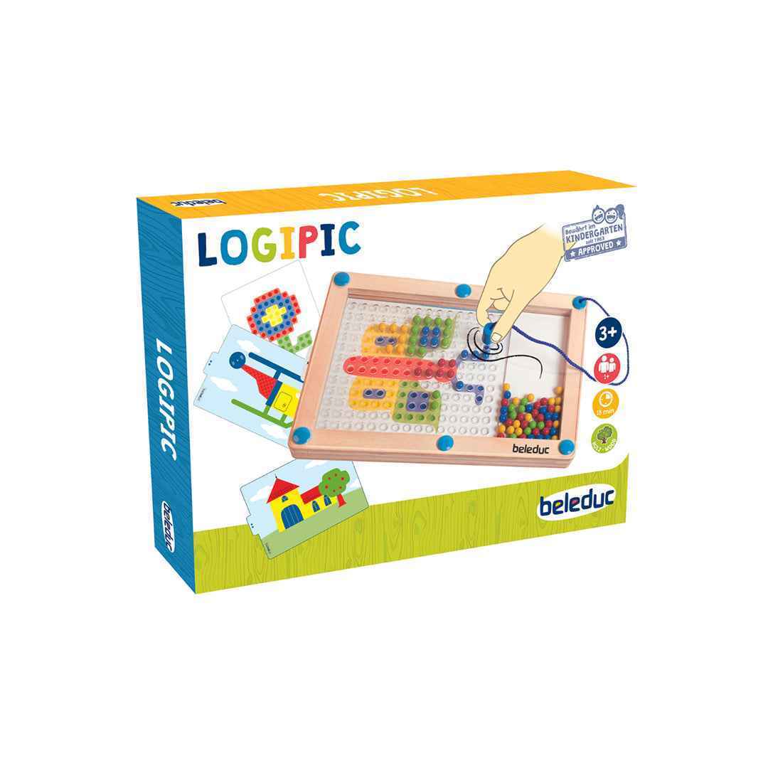 Beleduc LogiPic Magnetic Game, Wooden Travel Puzzle Toy UAE