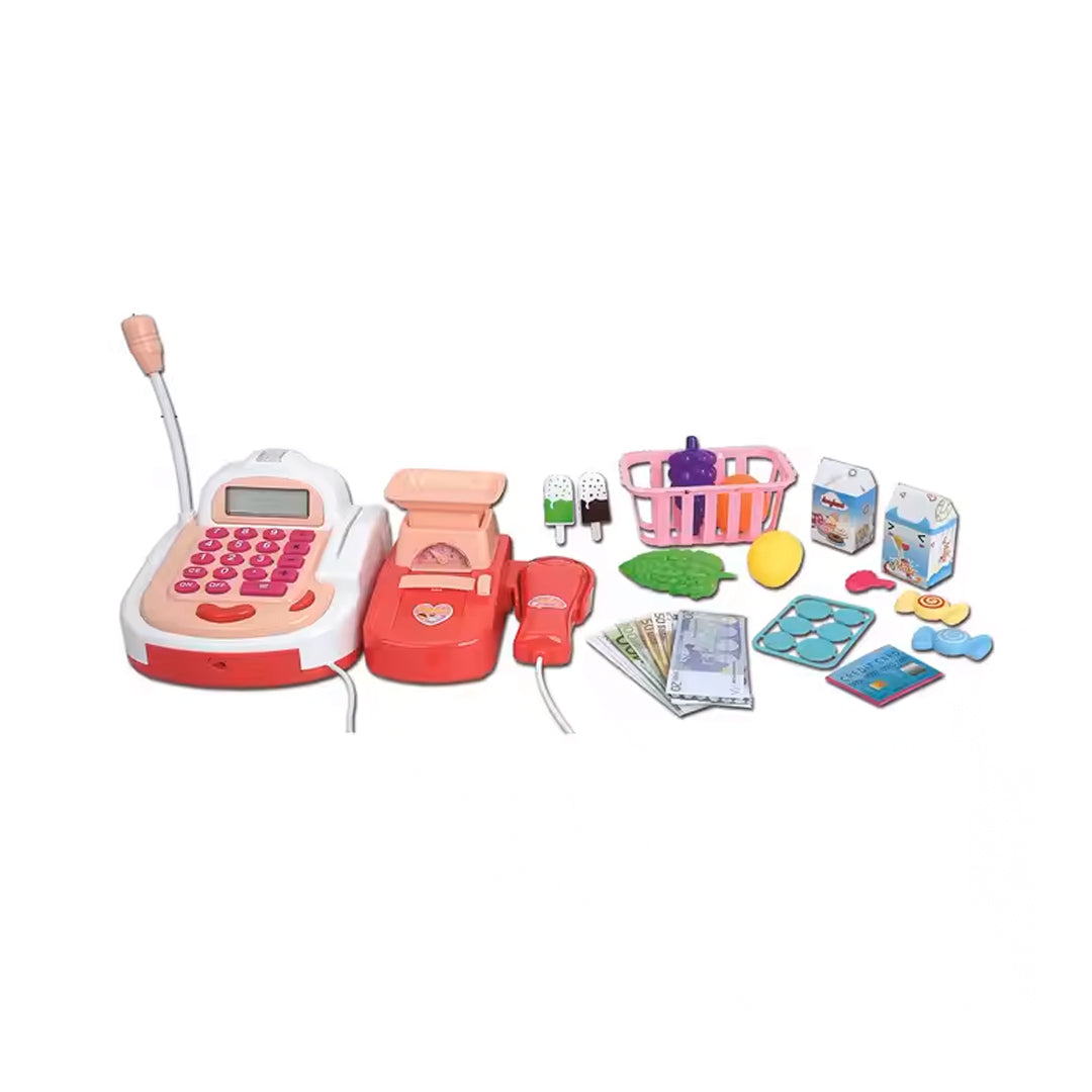 Kids Cash Register Toy with Scanner & Play Money
