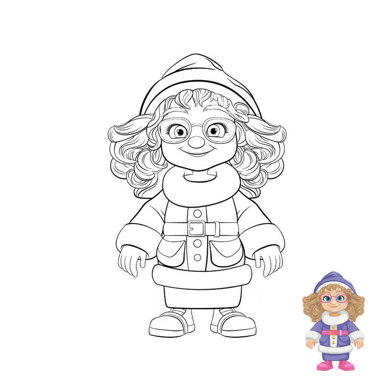 Cheerful Winter Girl Coloring Page | Free Digital Download
