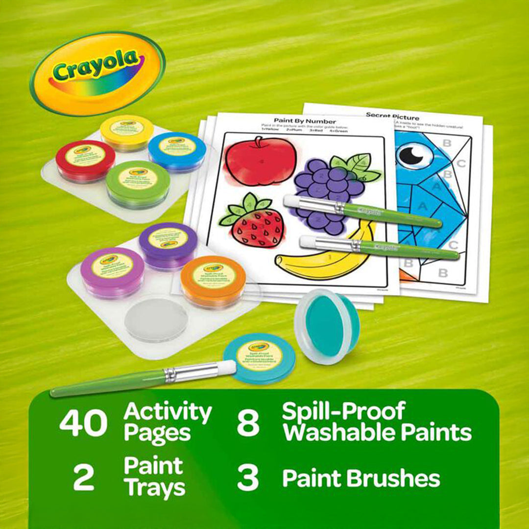 Crayola Spill-Proof Paint Set | Less Mess Washable Paint Activity Kit for Kids