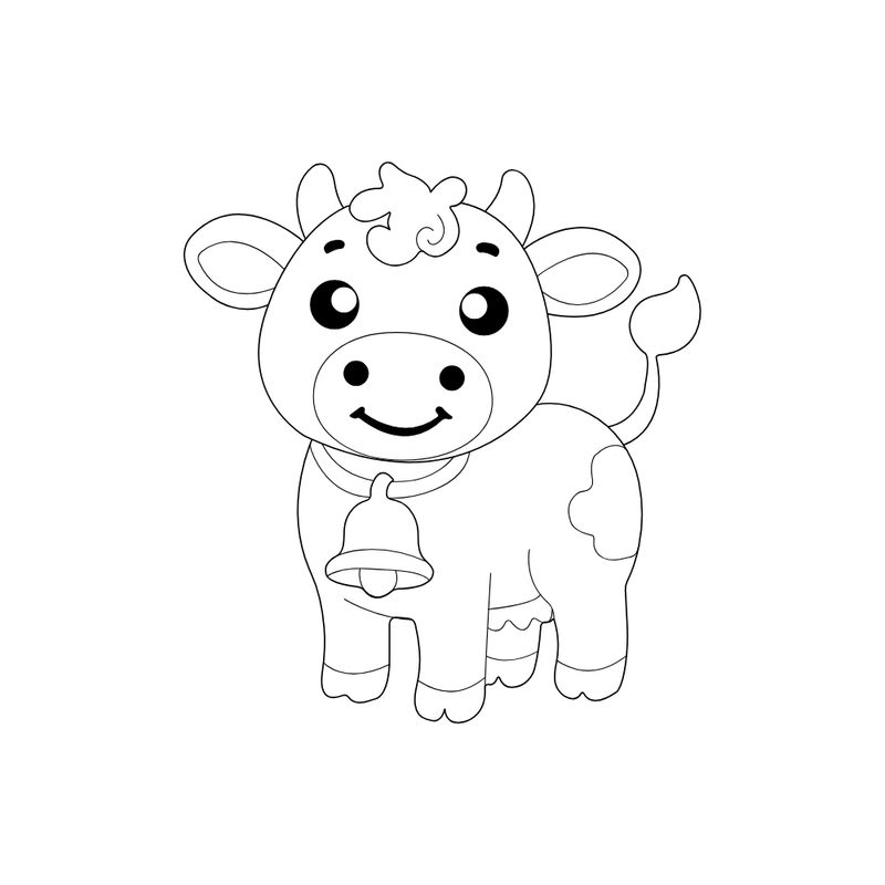 Cute Cow Coloring Page | Free Digital Downloads UAE | Toyspry