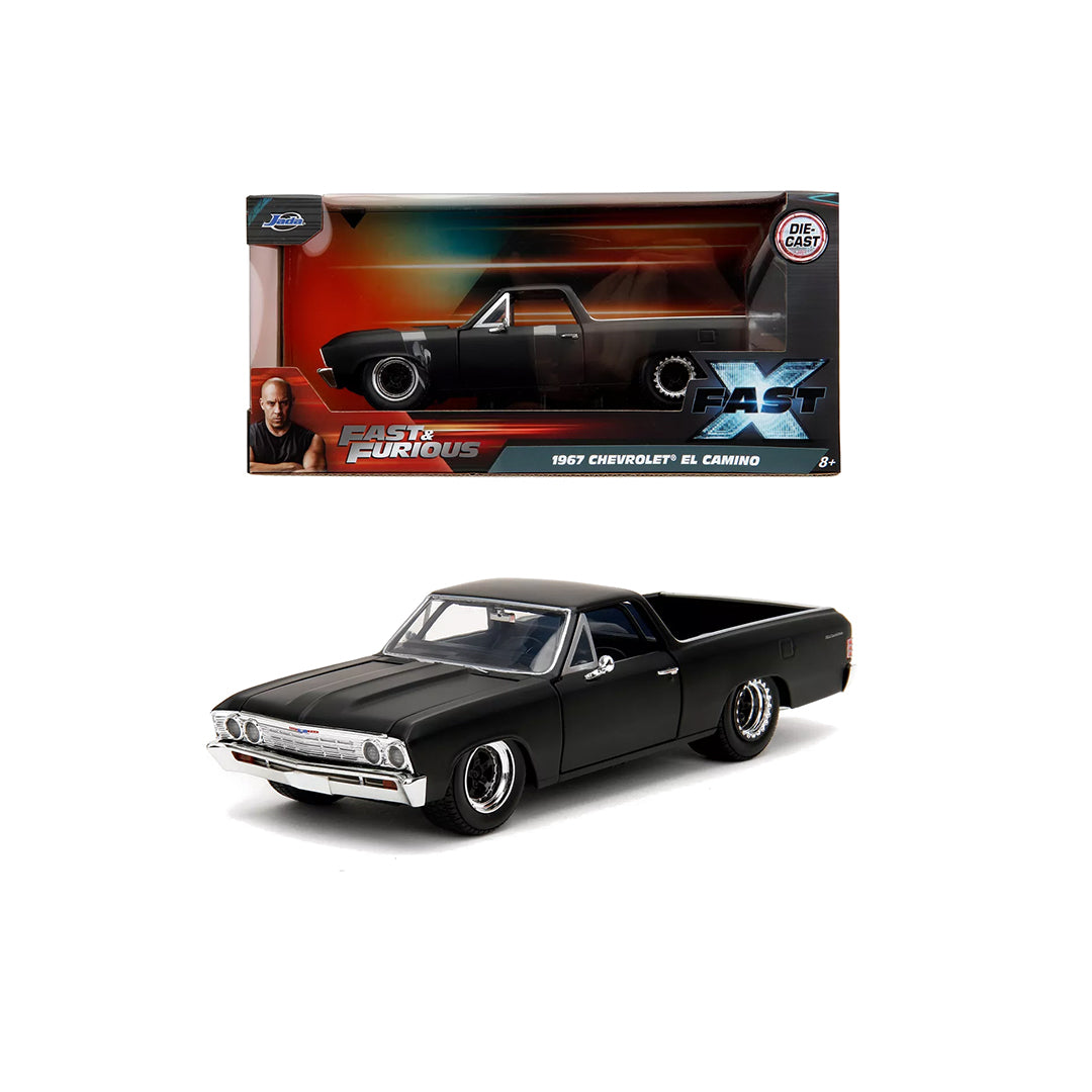 Fast & Furious 1967 El Camino - 1:24 Diecast Model Car (Black) - Toyspry
