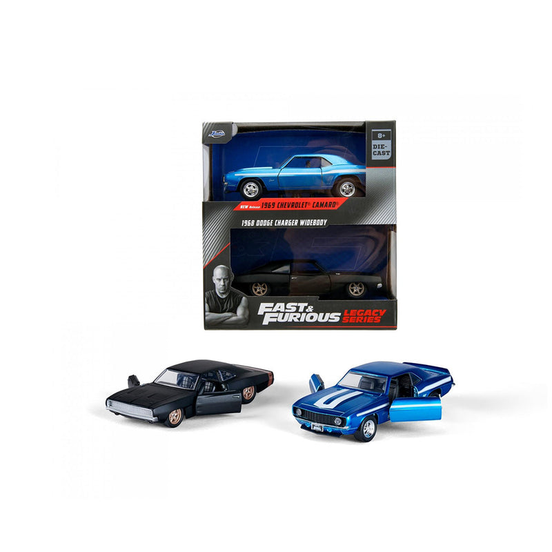 Fast & Furious '69 Camaro & '68 Charger Twin Pack - 1:32 Diecast Model Car Set