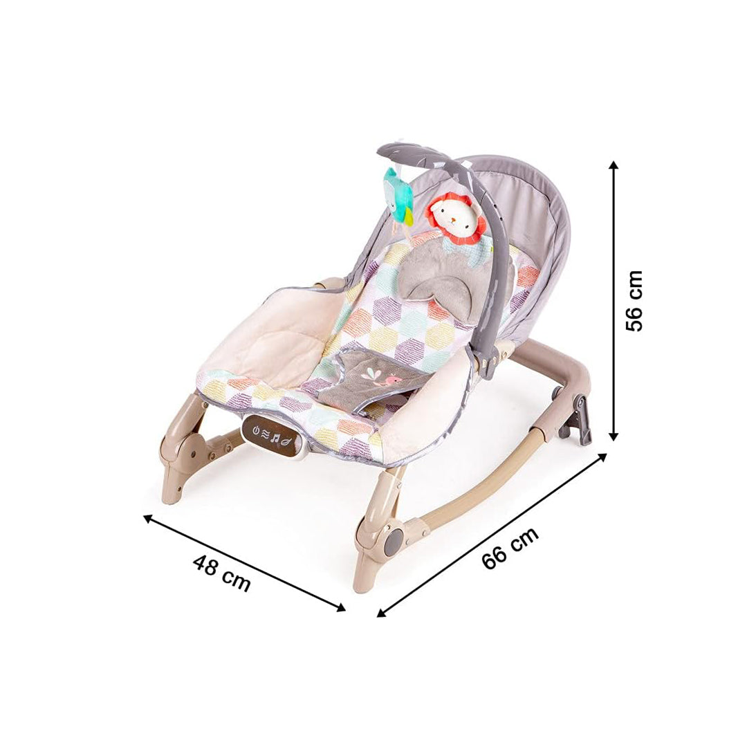 Fitch Baby Electric Rocker & Musical Bouncer - Infant Seat (Gray Floral) - Toyspry