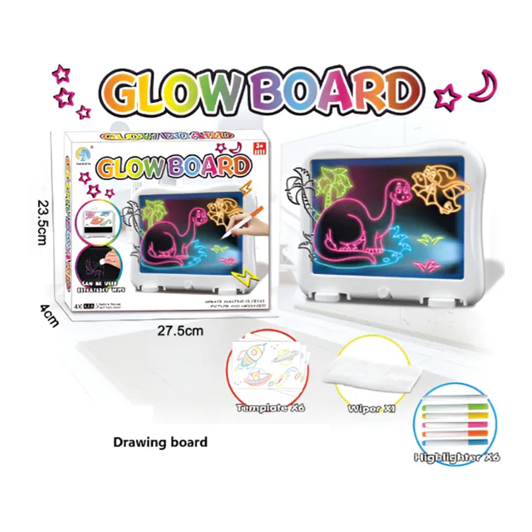 Glowboard Magic 3D Light Up Drawing Board for Ages 3+ - Toyspry