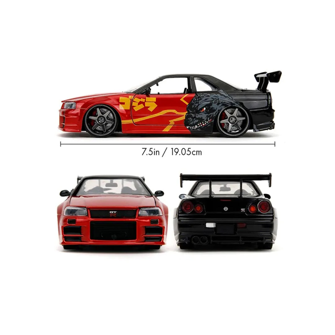 Godzilla 2002 Nissan Skyline GT-R - 1:24 Diecast Model Car