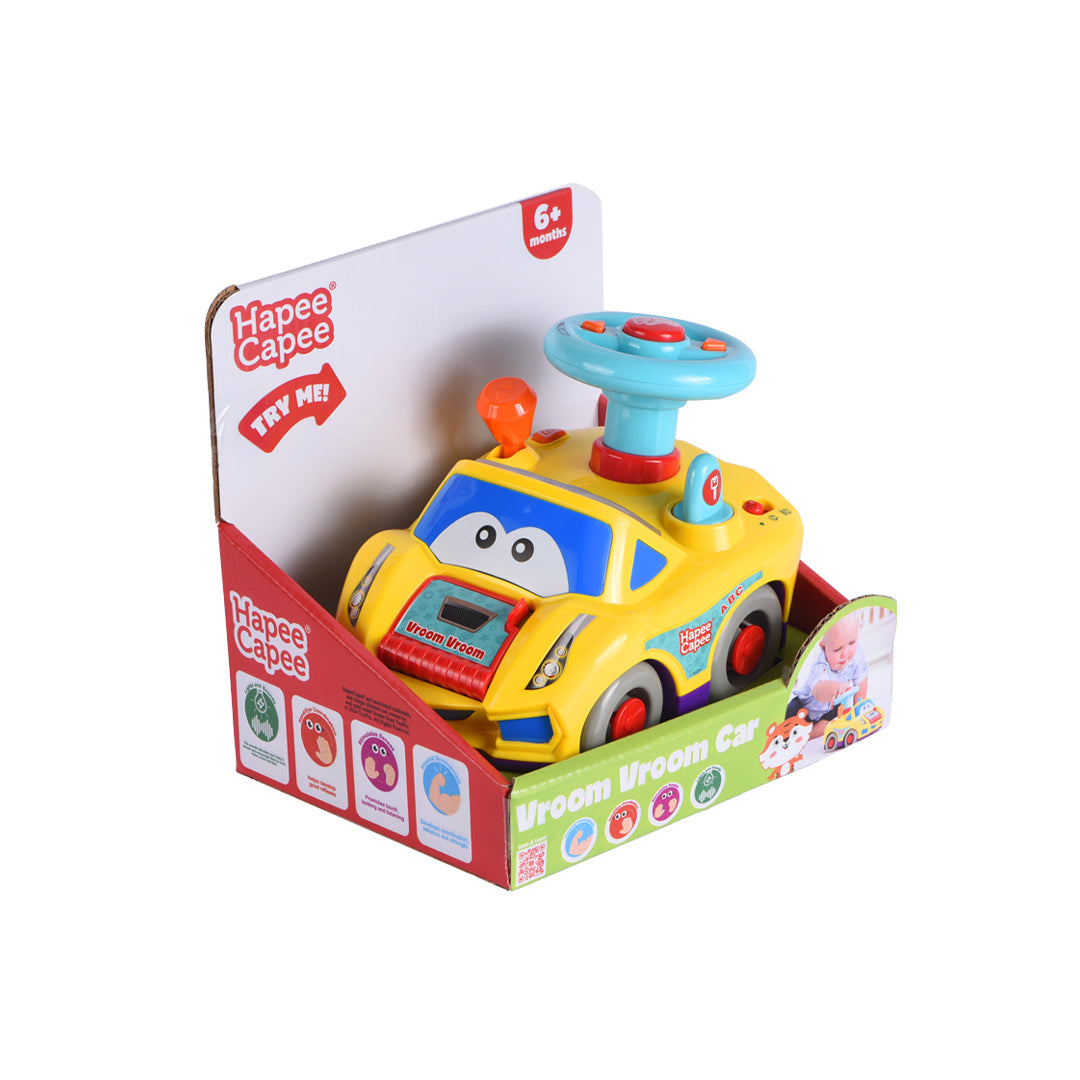 Hapee Capee Vroom Vroom Car - Interactive Musical Baby Toy - Toyspry