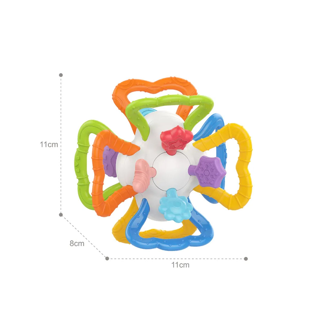 Huanger Soft Teether Ball Rattle - BPA-Free Sensory Baby Toy - Toyspry