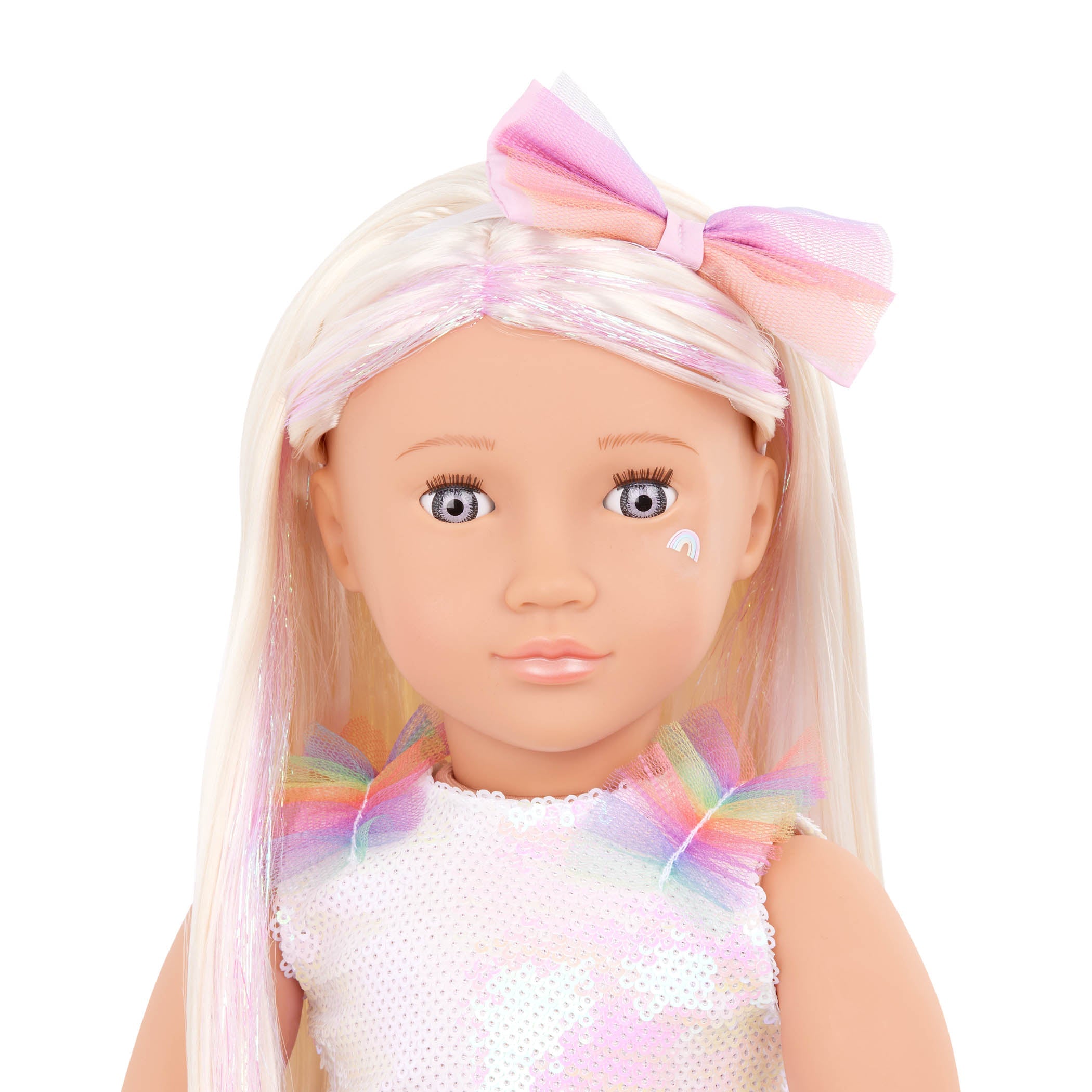 Our Generation Iris - 18-inch Fashion Doll with Rainbow Unicorn Outfit - Toyspry