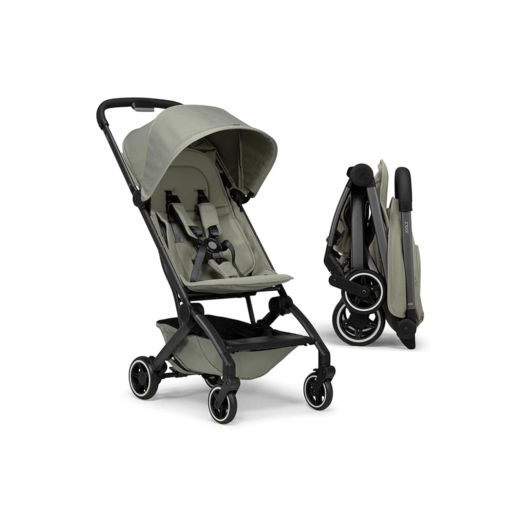 Joolz Aer+ Stroller & Carrycot Bundle - Compact Travel Buggy Set (Forest Green) - Toyspry
