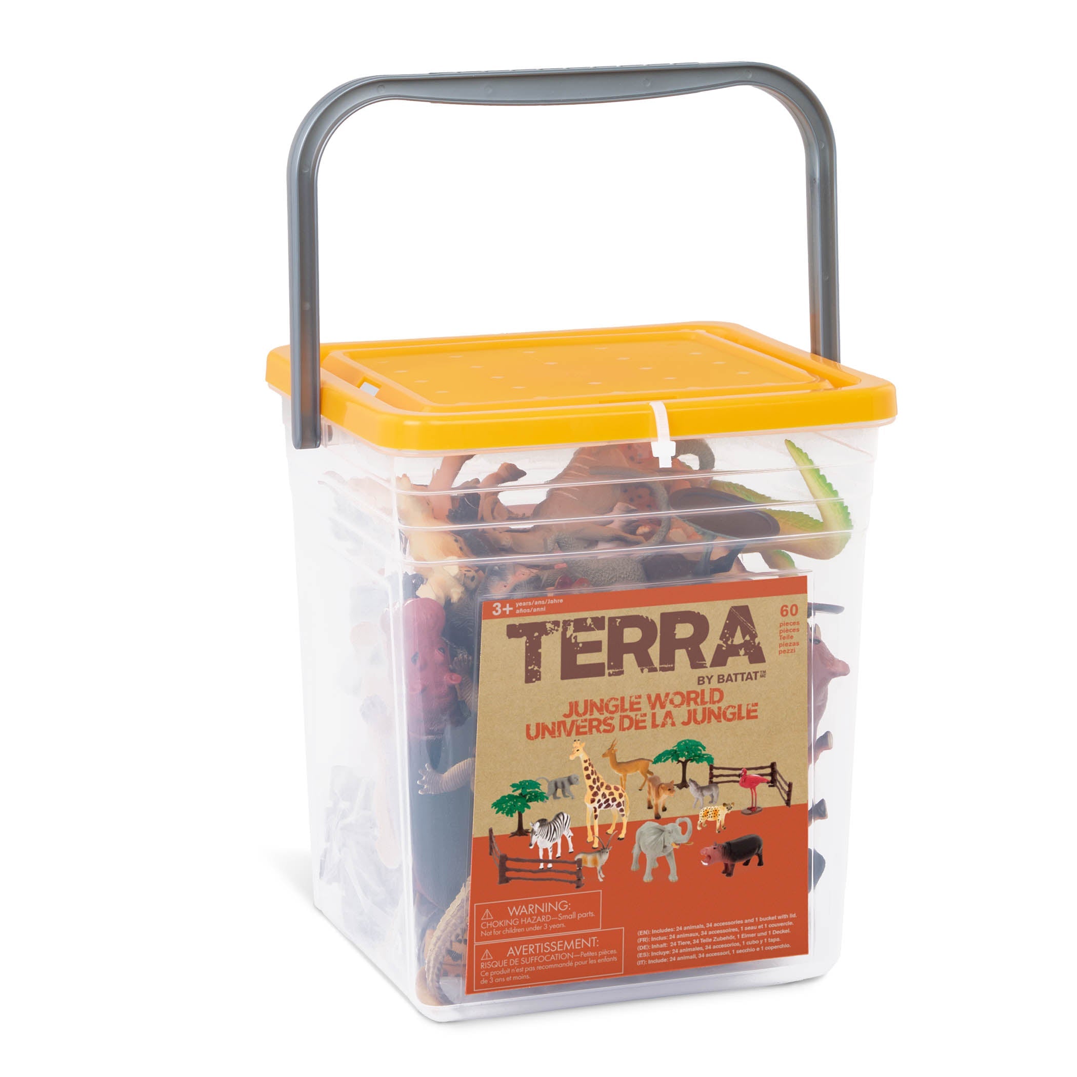 Terra Wild Animals - 60-Piece Miniature Toy Figure Set - Toyspry