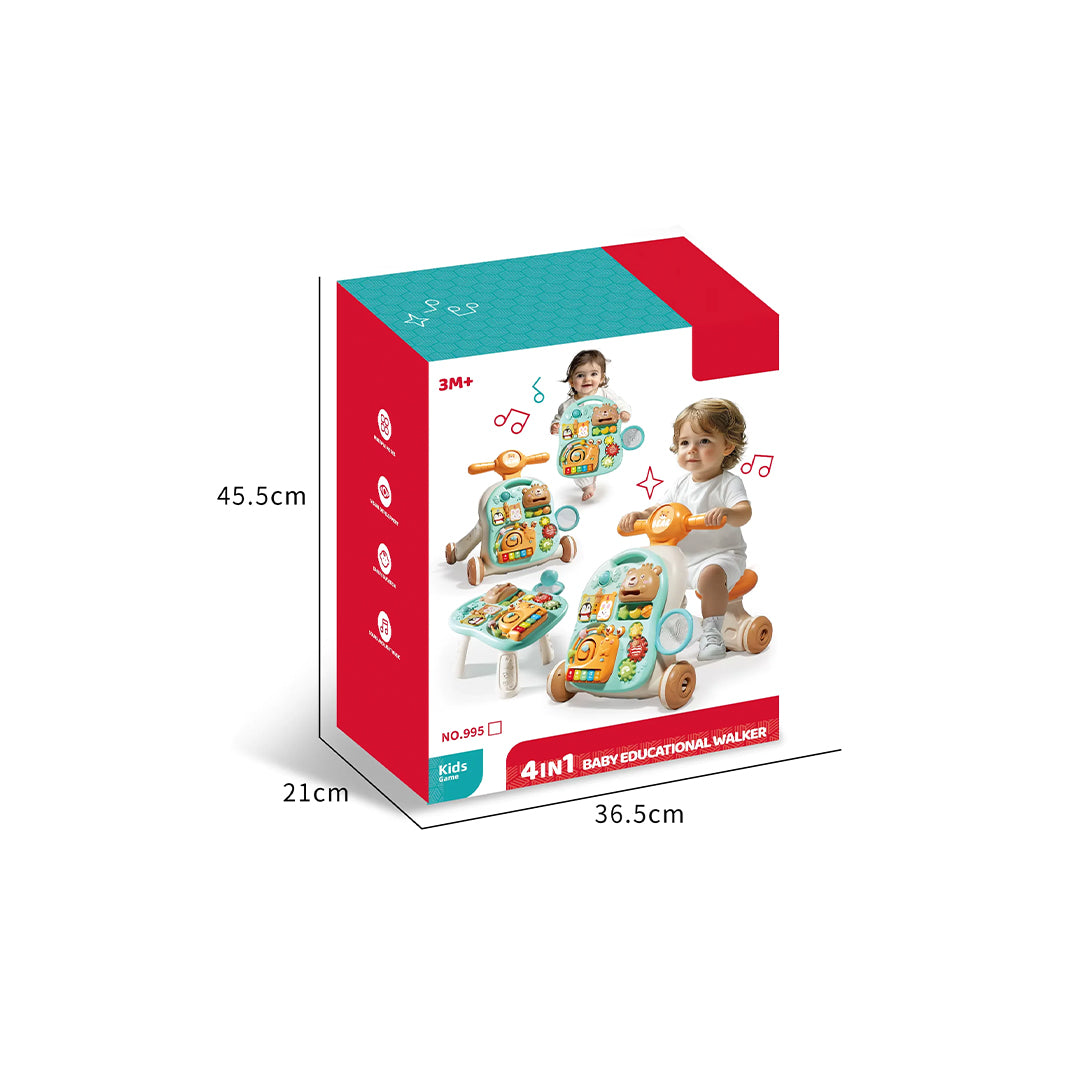 3-in-1 Baby Walker - Multifunctional Activity Table - Toyspry