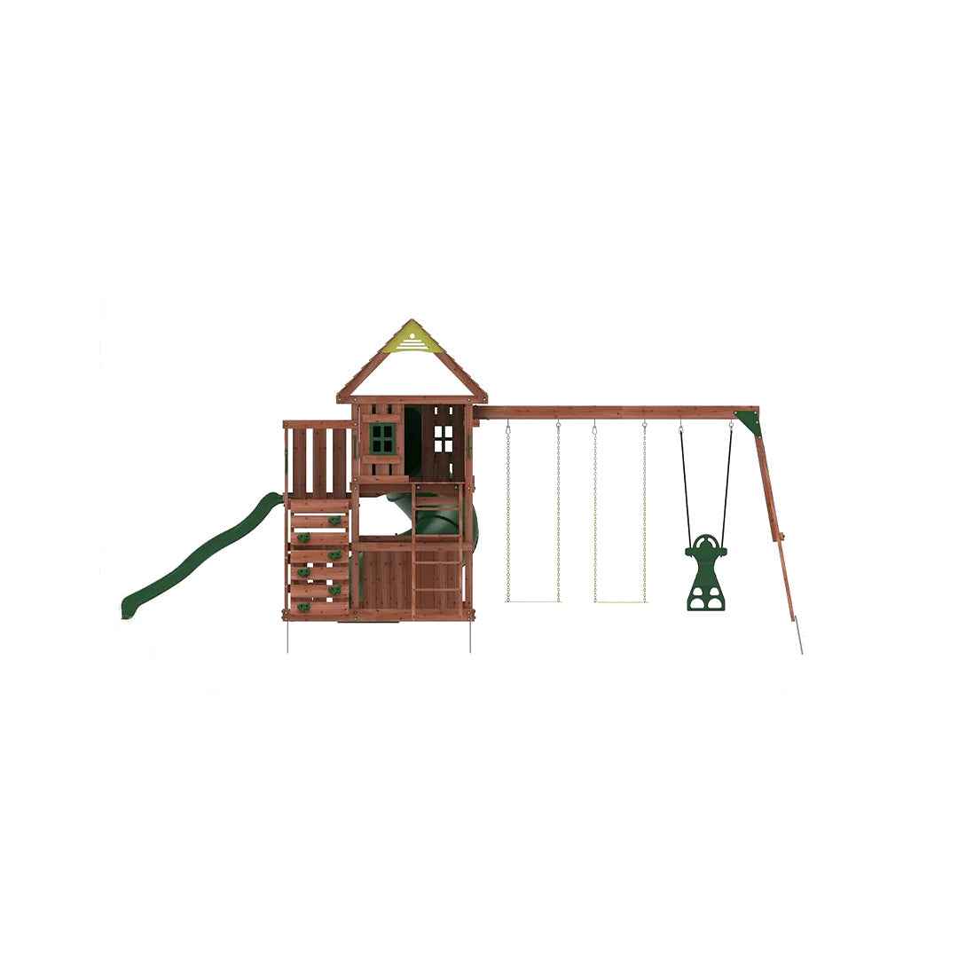 Kiddoro Little Heroes - Swing Set with Dual & Enclosed Tube Slides - Toyspry