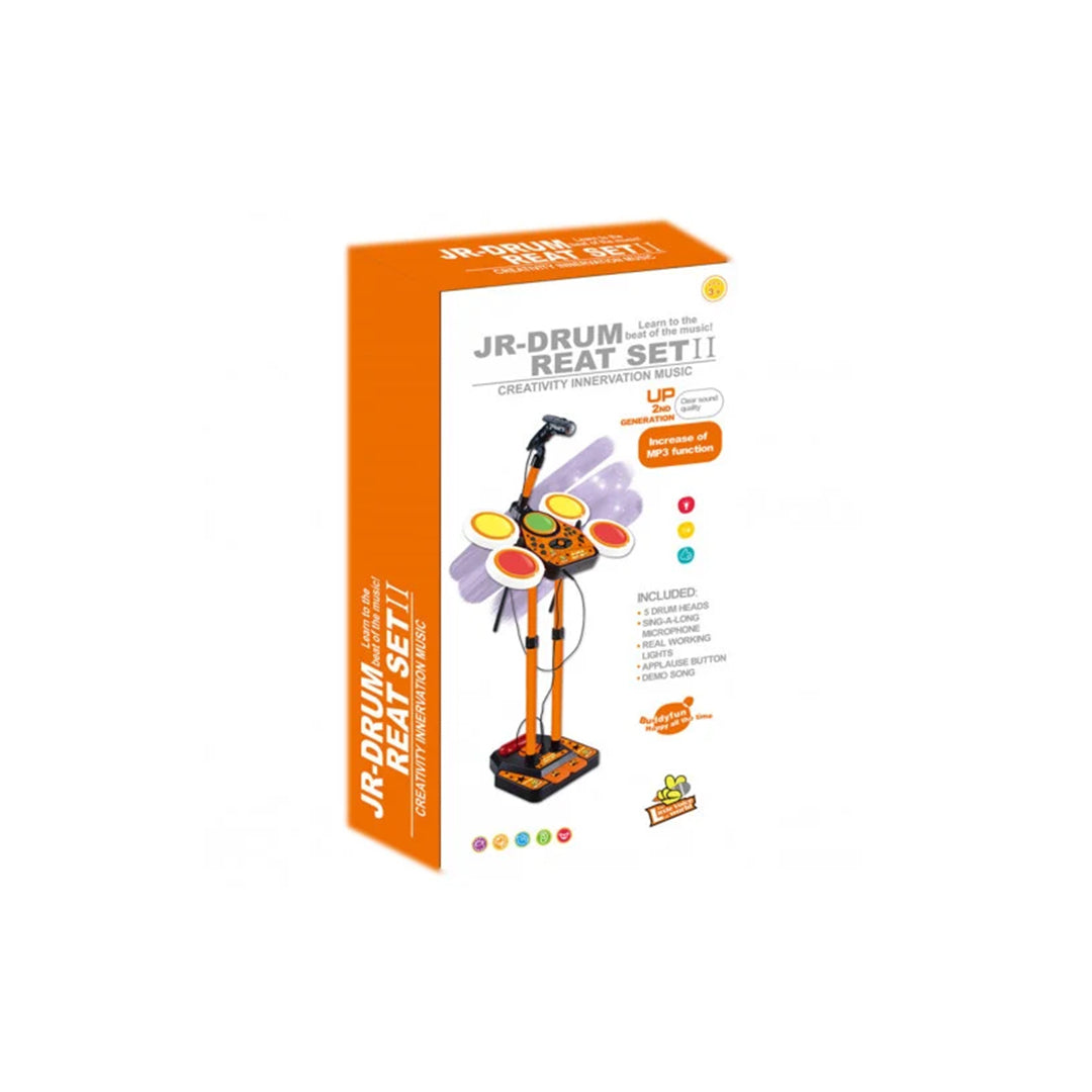 Kids Drum Set with Microphone & Stand - Toyspry