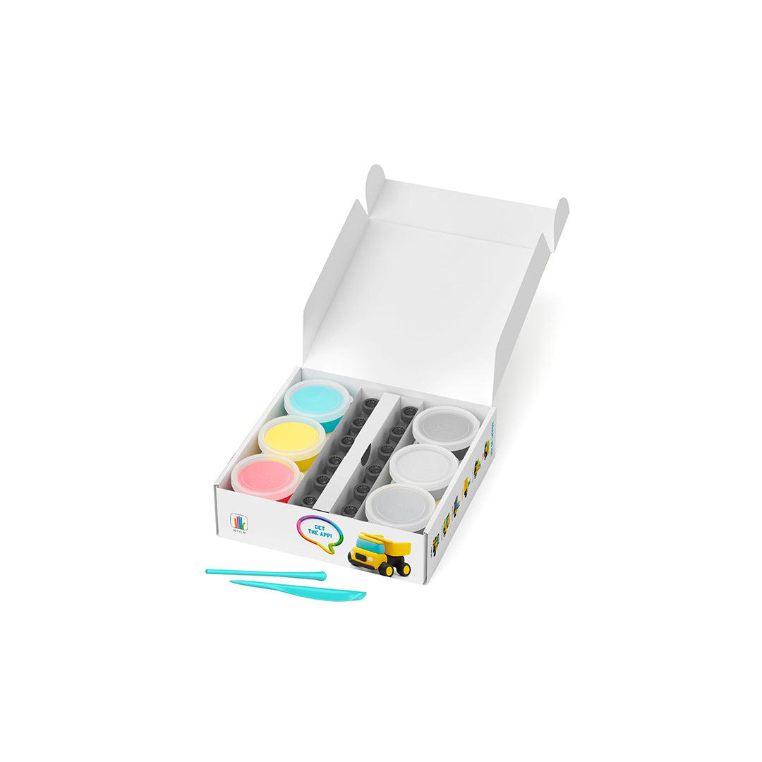 Hey Clay Construction Vehicles - Kids Air-Dry Clay Craft Kit