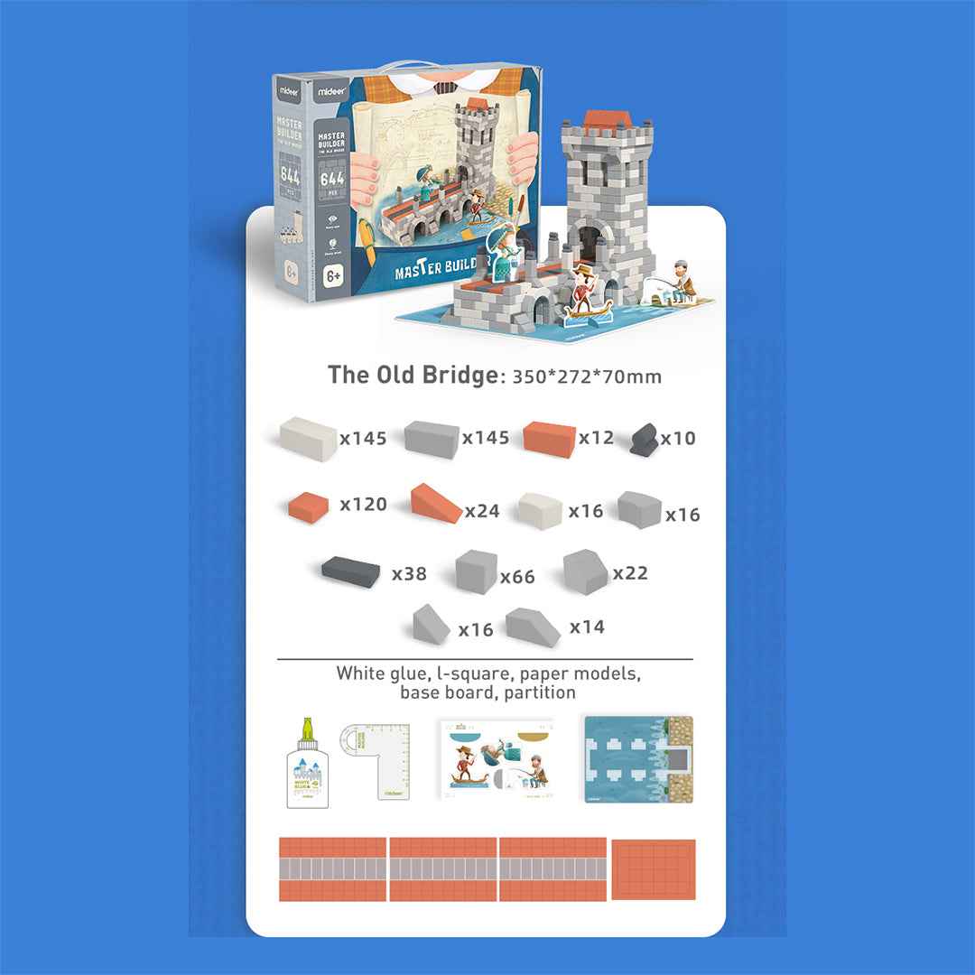 Mideer Master Builder The Old Bridge Architectural Brick Building Set