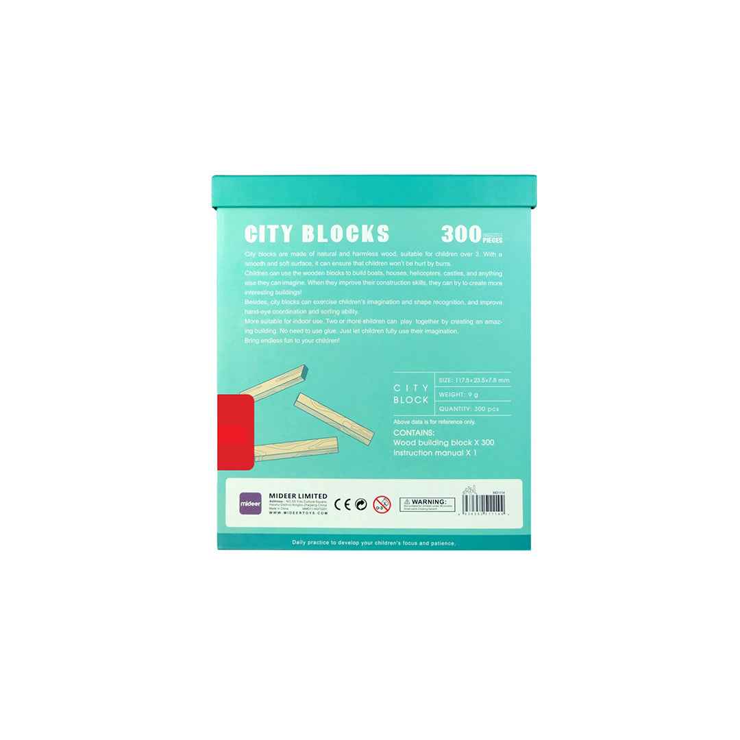Mideer Wooden City Blocks (300 Pcs)