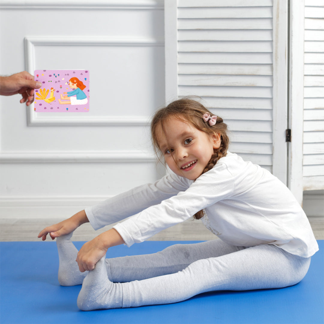 Preschool interactive physical fitness game sheets for creative activity toys.