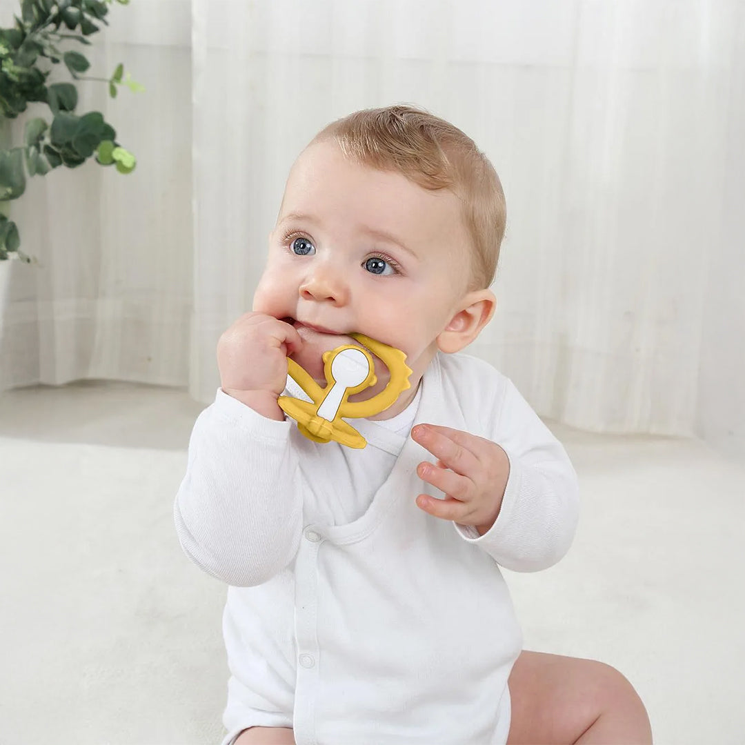 Mombella Hugging Monkey Silicone Teether Toy - Yellow - Toyspry