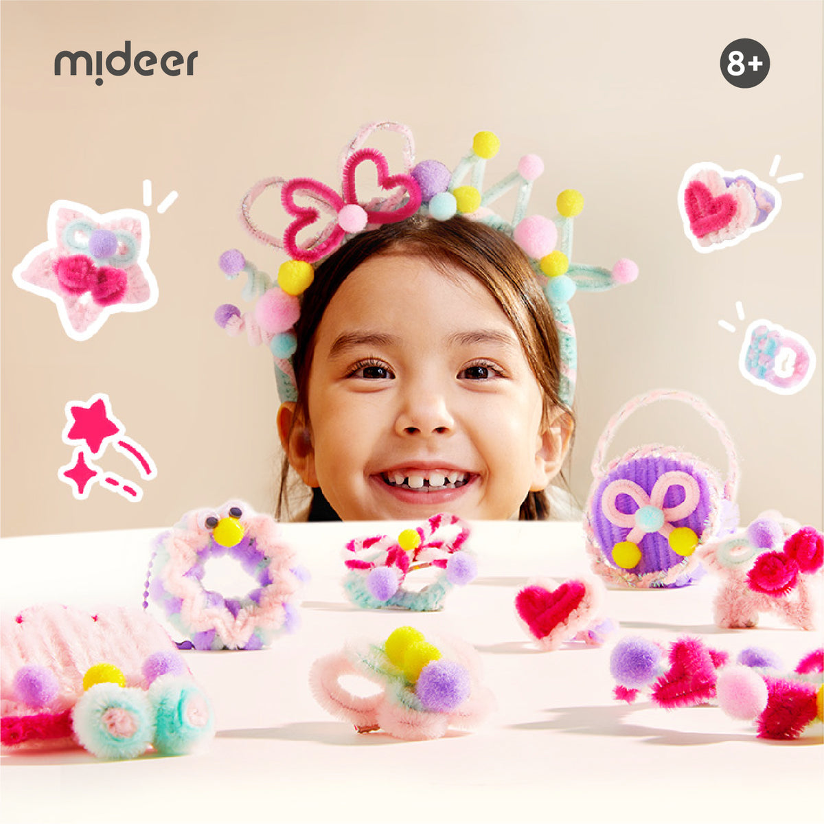 Mideer Chenille Stem Jewelry Craft Kit - 200+ Pieces