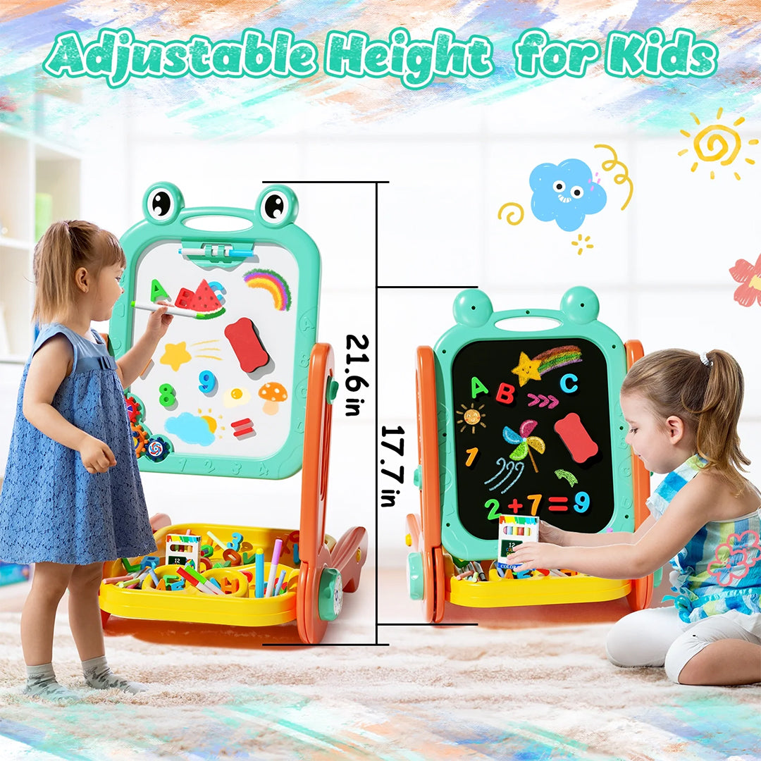 4-in-1 Kids Drawing Board & Adjustable Art Easel