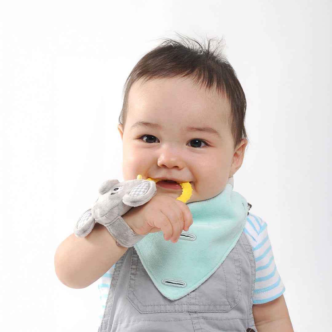 Malarkey Kids Buddy Bib - 3-in-1 Sensory Teething Toy (Eli Elephant) - Toyspry