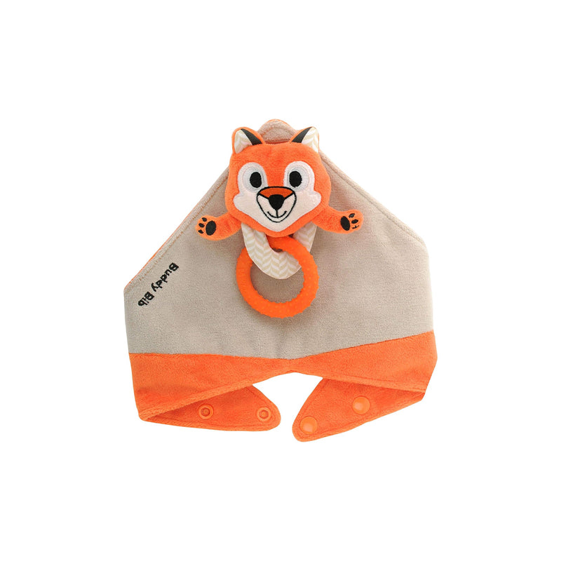 Malarkey Kids Buddy Bib - 3-in-1 Sensory Teething Toy (Felix Fox)