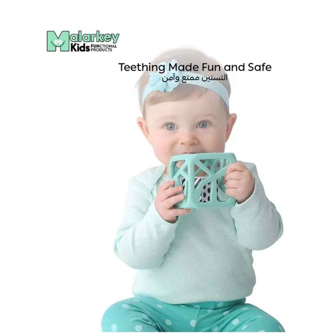 Malarkey Kids Chew Cube - Sensory Teether Rattle (Mint)