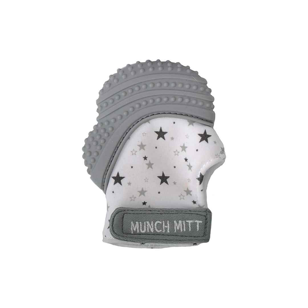 Malarkey Kids Munch Mitt - Baby Teething Mitten (Grey Stars)