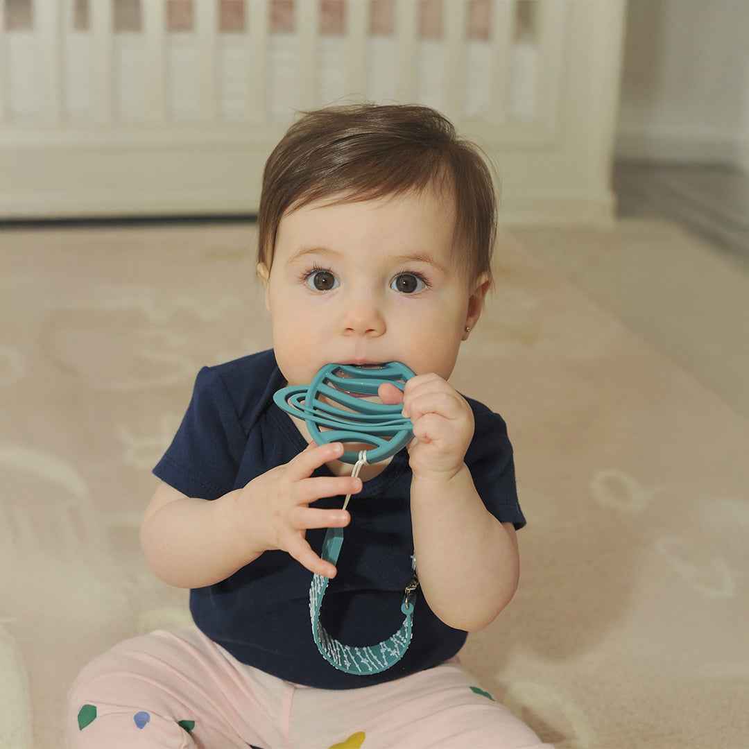 Malarkey Kids Teether & Tether Set - Sensory Teething Toy (Saturn & Star) - Toyspry