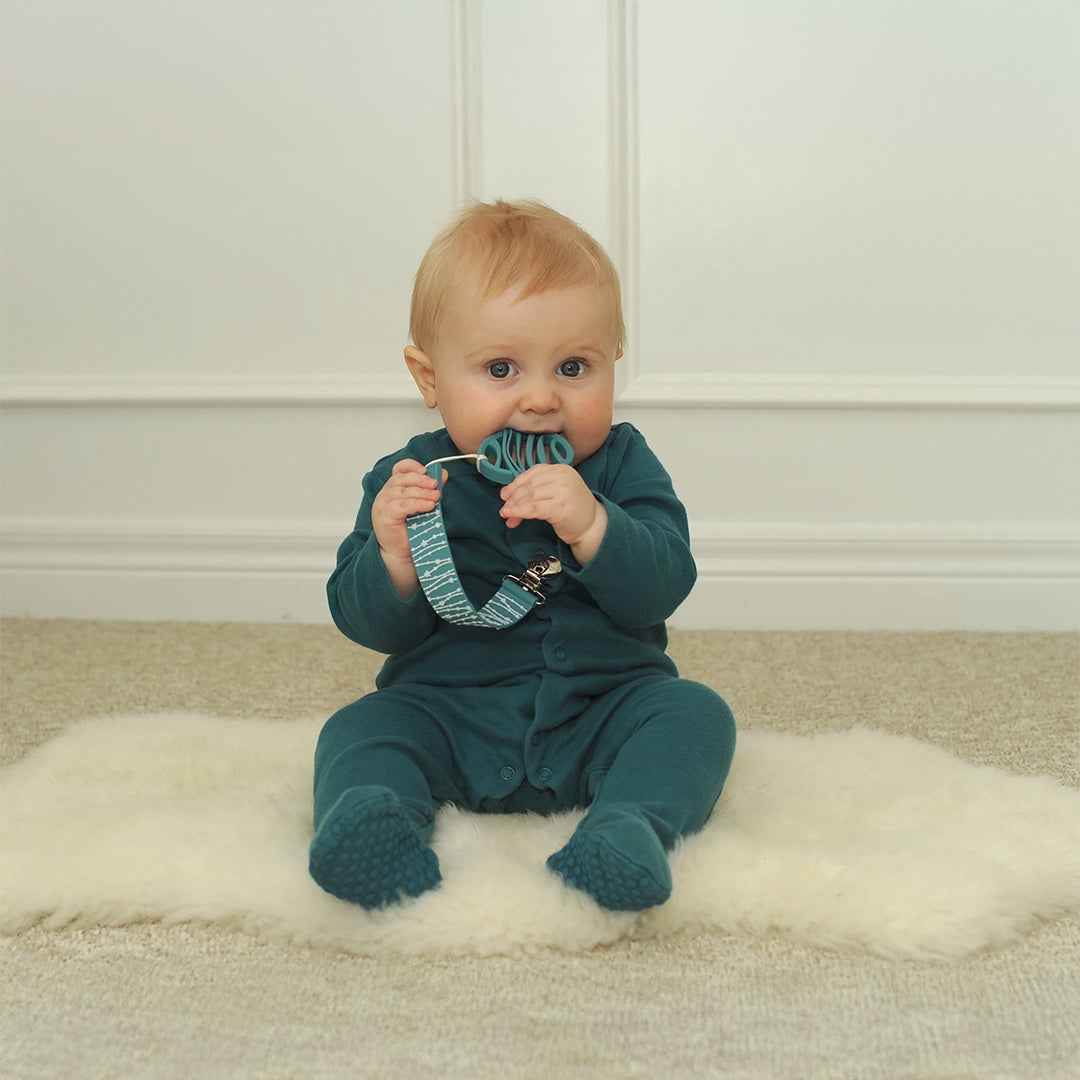 Malarkey Kids Teether & Tether Set - Sensory Teething Toy (Saturn & Star)