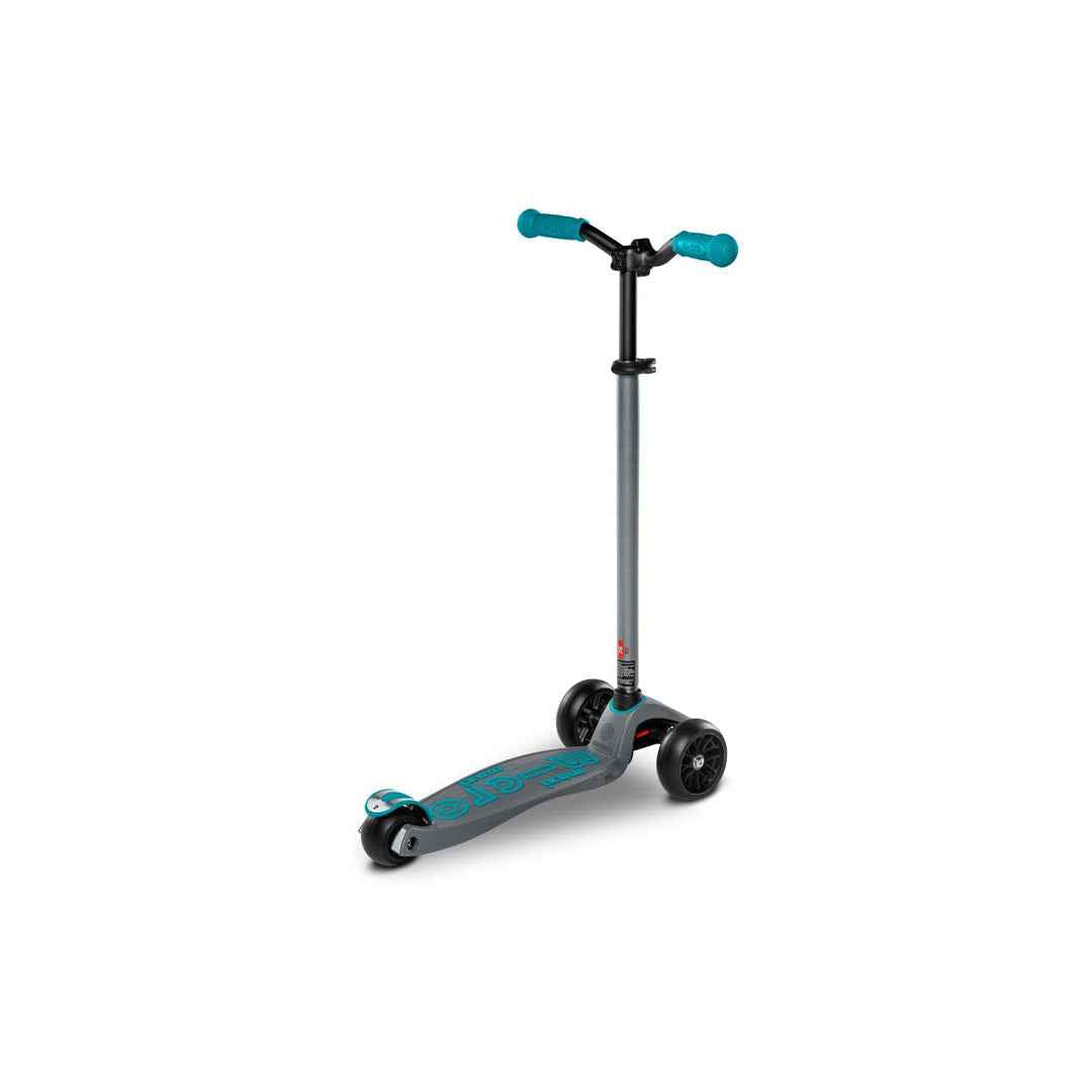 Micro Maxi Deluxe Pro - 3-Wheel Kids Kick Scooter (Grey/Aqua) - Toyspry